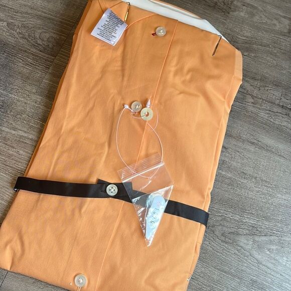 1670 Slim-Fit Stretch Cotton Dress Shirt-ORANGE-16-34/35 - Picture 3 of 3